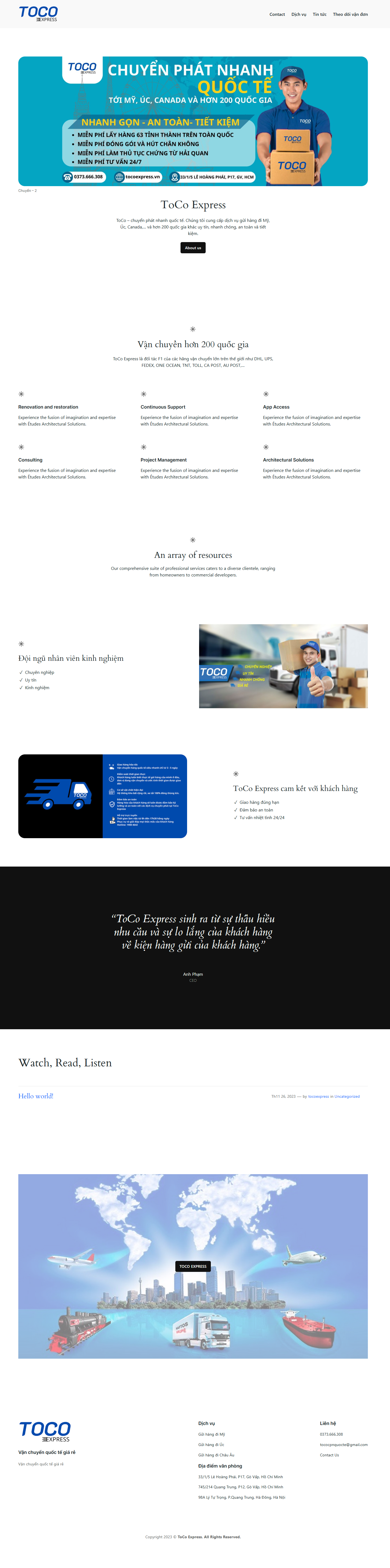 Ảnh dự án Logistic Manager (Toco Express)